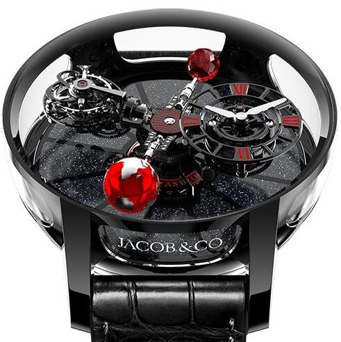 Replica Jacob & Co. Grand Complication Masterpieces - ASTRONOMIA TOURBILLON BLACK CERAMIC BLACK & RED MOVEMENT watch AT100.95.KR.SD.B price